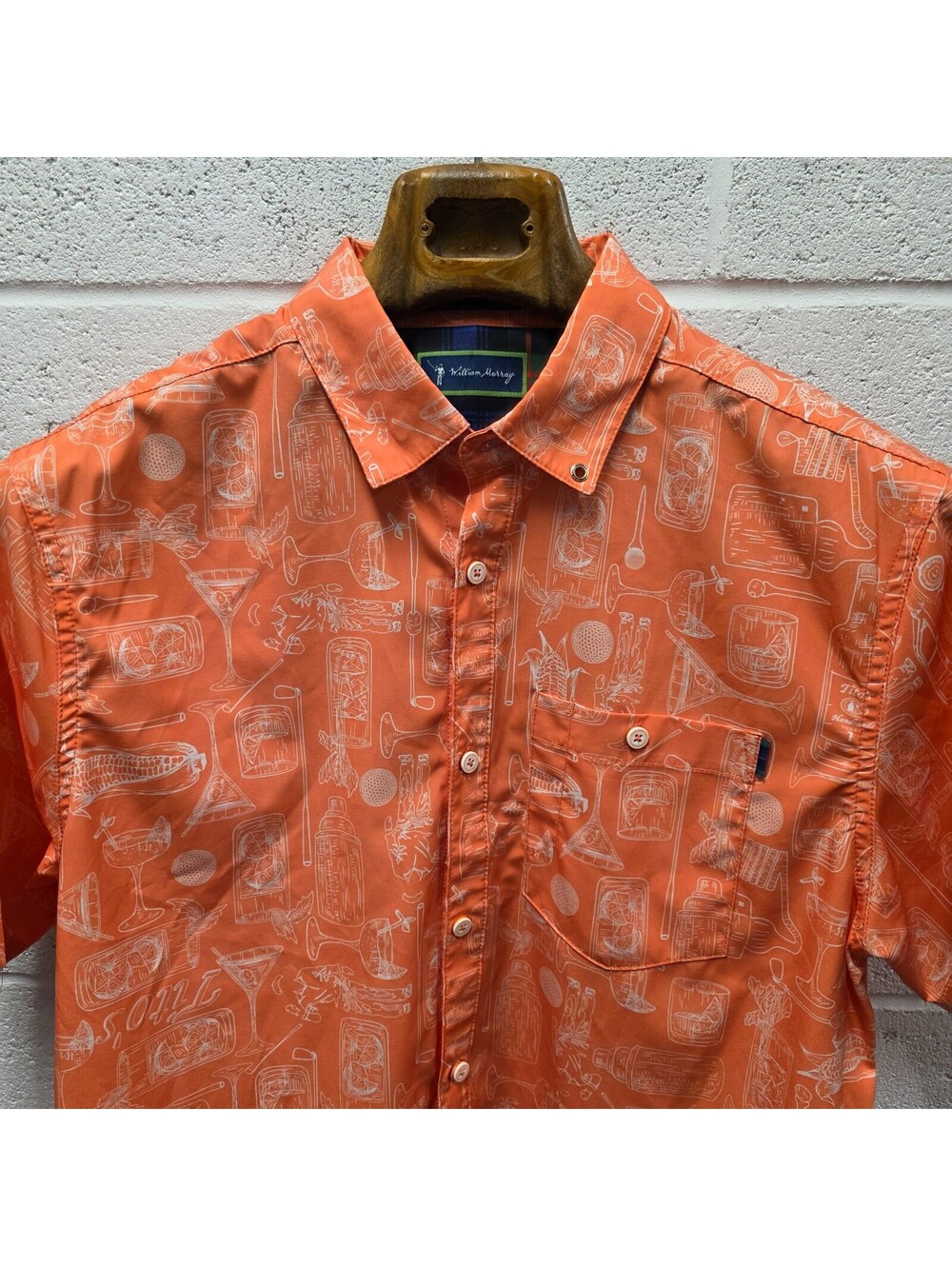 William Murray Shirt Titos Vodka Mens Performance Button DownCasual Golf M 23x32